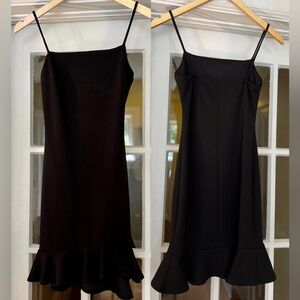 Blue Blush Dresses | Like New Black Mini Dress w Ruffle Bottom Hem Small Bodycon